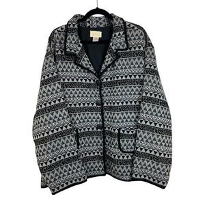 Vintage Cedar Canyon Southwestern Printed Jacket 3X Button Collar Pockets Boho